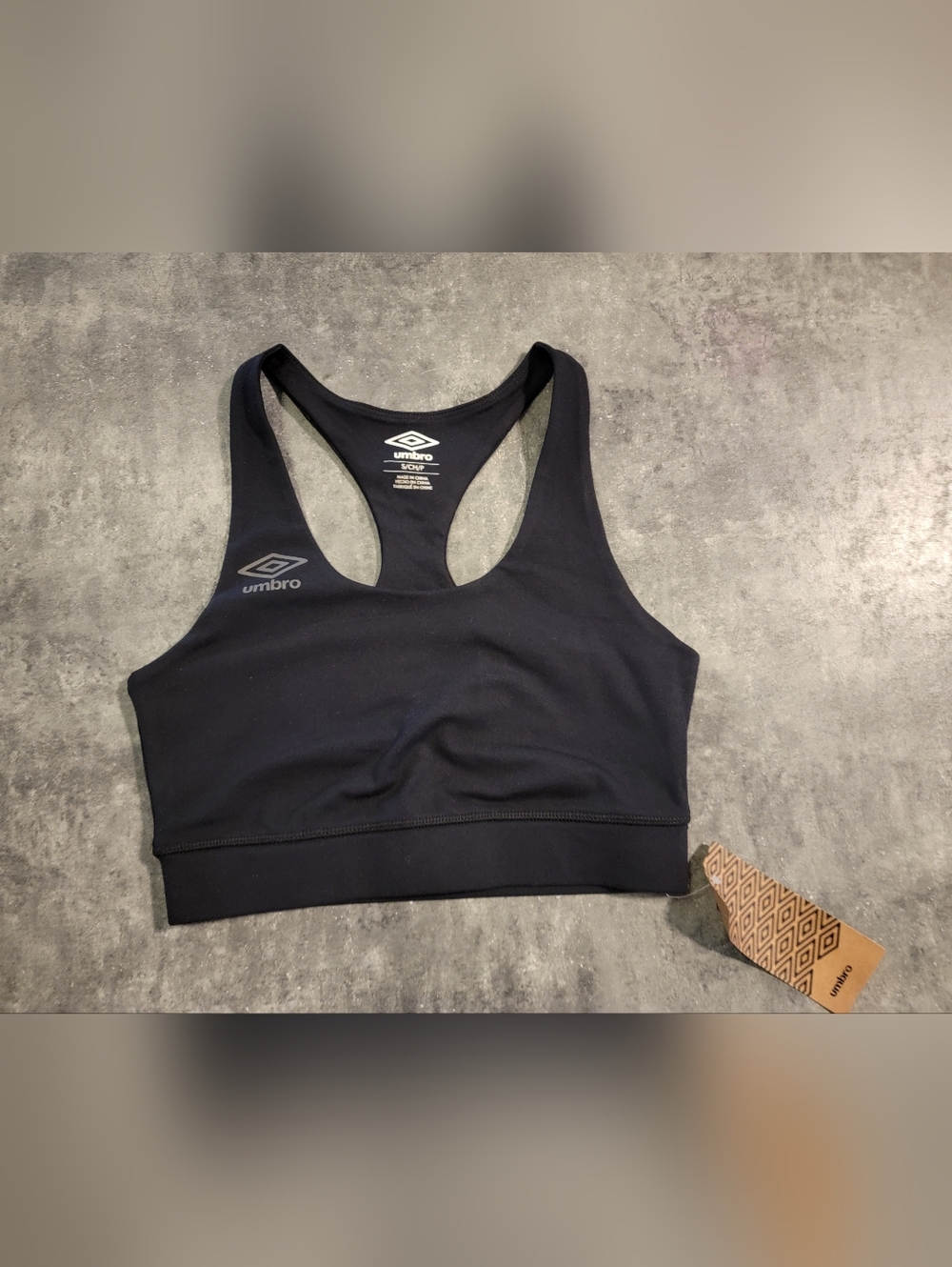 Umbro Black Racerback Support Sports Bra Size Small NWT